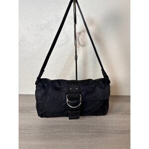 Ralph Lauren Small Nylon Leather Vintage RL Black Handbag Vintage Y2K Purse